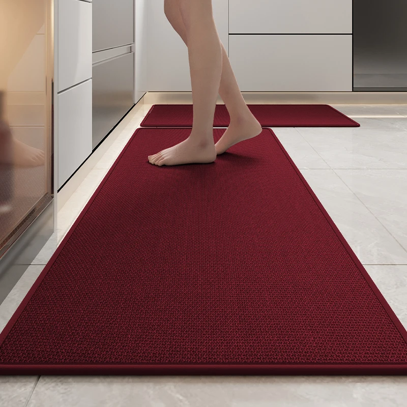 Kitchen Floor Mats Absorbent Oil Anti-slip Wear-resistant Foot Rug Long Door Mat Non-washable Wipeable Carpet Dirt-resistant Mat