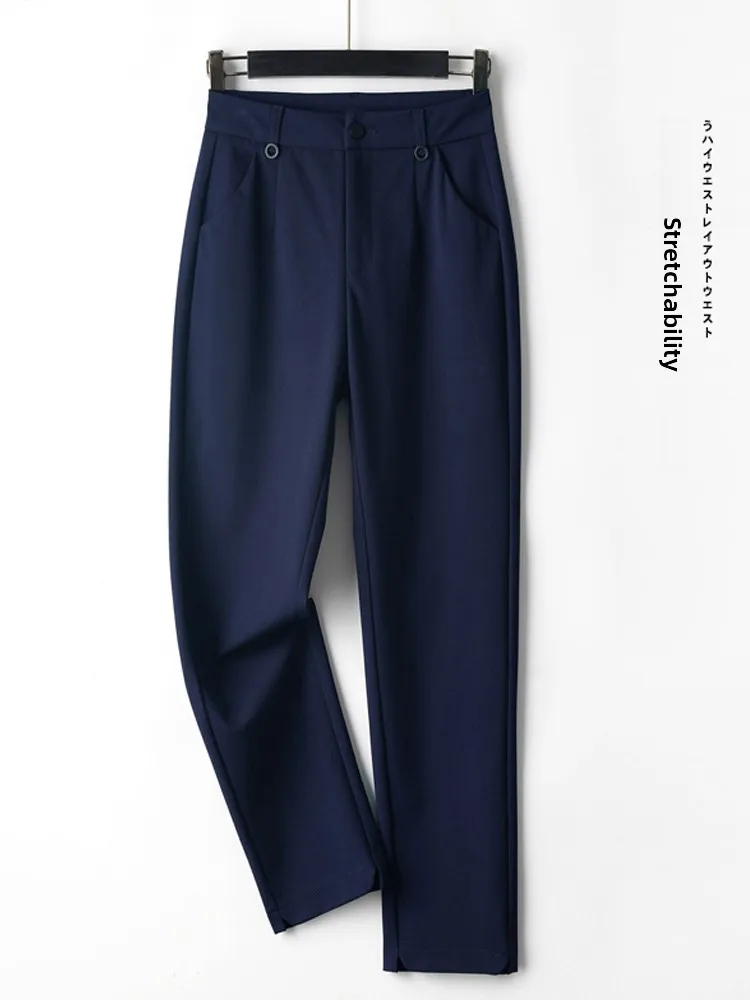 

Casual High Waist Work Pants Women's Spring Autumn 2026 New Style Slimming Nine Tube Pants for Petite Ladies Professional Str...