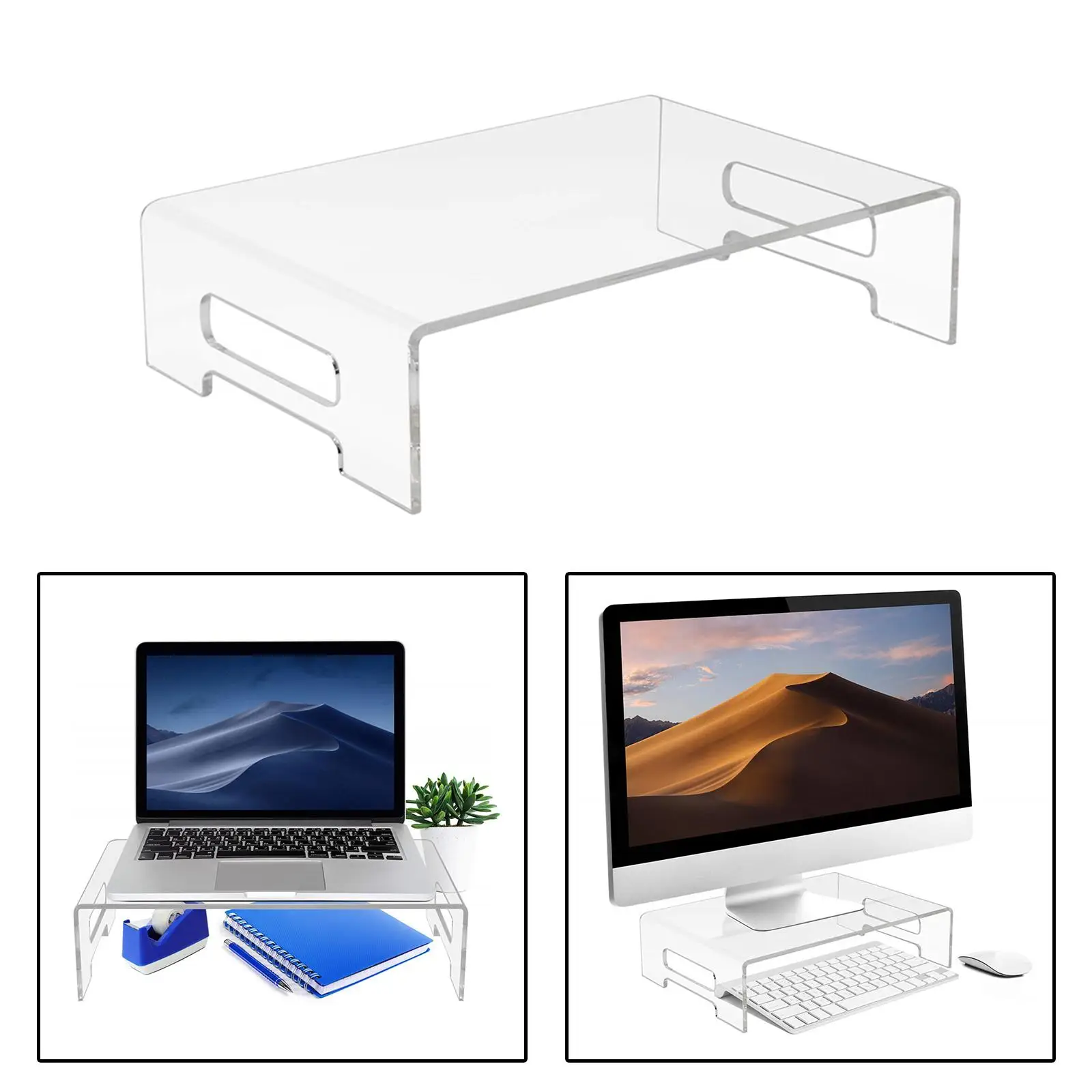 Sleek Acrylic Laptop Stand - Modern Platform for Business Professionals