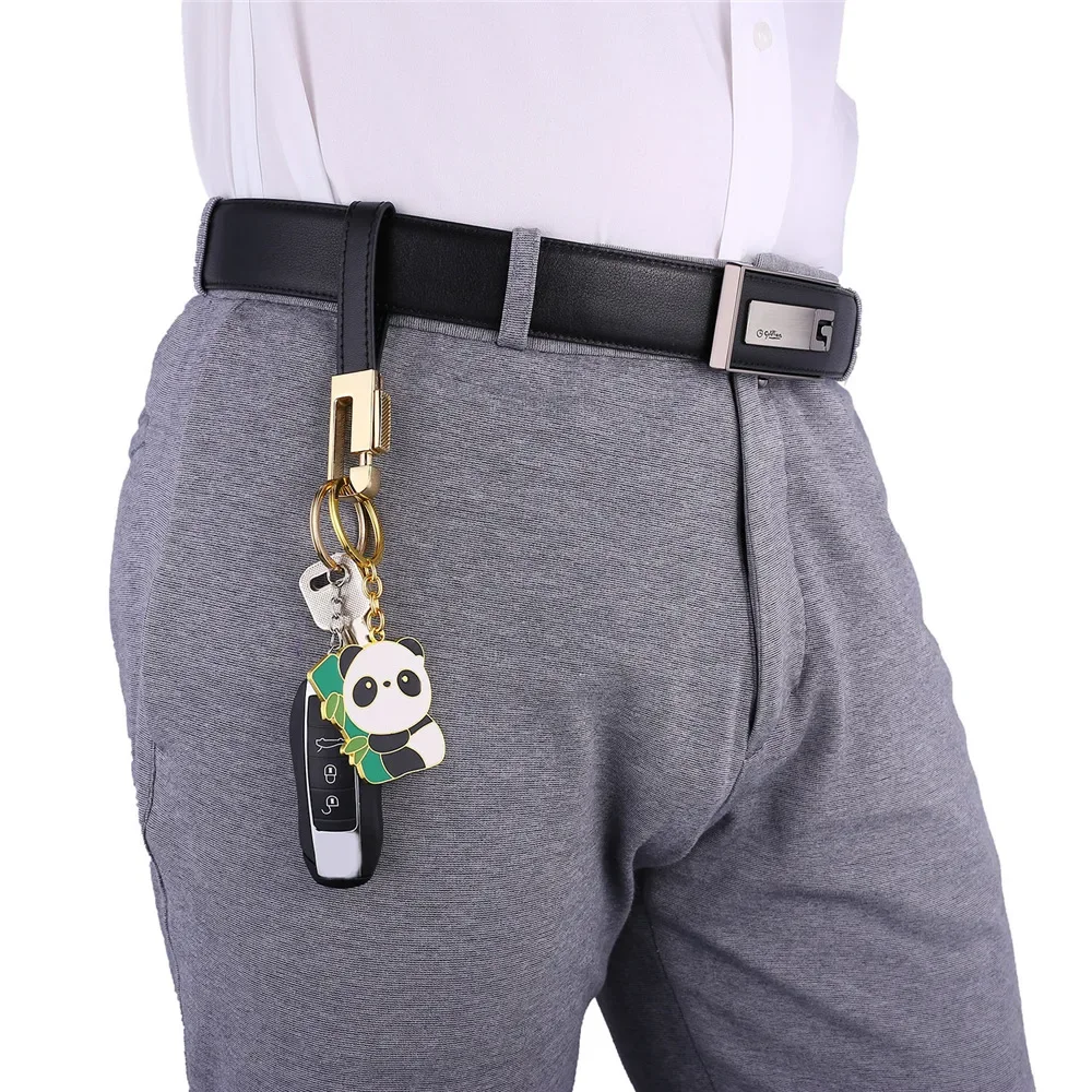 U7 Zománc Sztrájktörő majd Fehérítőszer Panda Zsozsó Bambusz keychain számára férfiak Nők Arany színben Animal Tapogat tartóját vel 3pcs kicsi gyűrűk K012