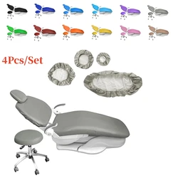 4Pcs/Set Dental Chair Cover Unit PU Leather Elastic Waterproof Protective Case Seat Chair Cover Dentistry Lab Dentist Equipment