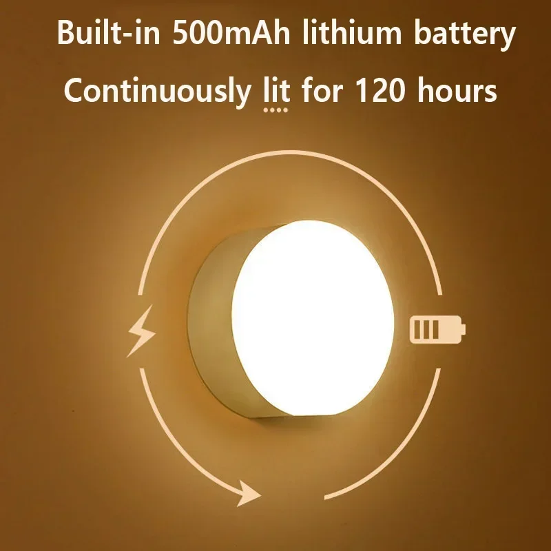 LED Touch Night Light 500mAh Battery USB Rechargeable Wireless Led Lamp Magnetic For Bedroom Bedside Table Lighting
