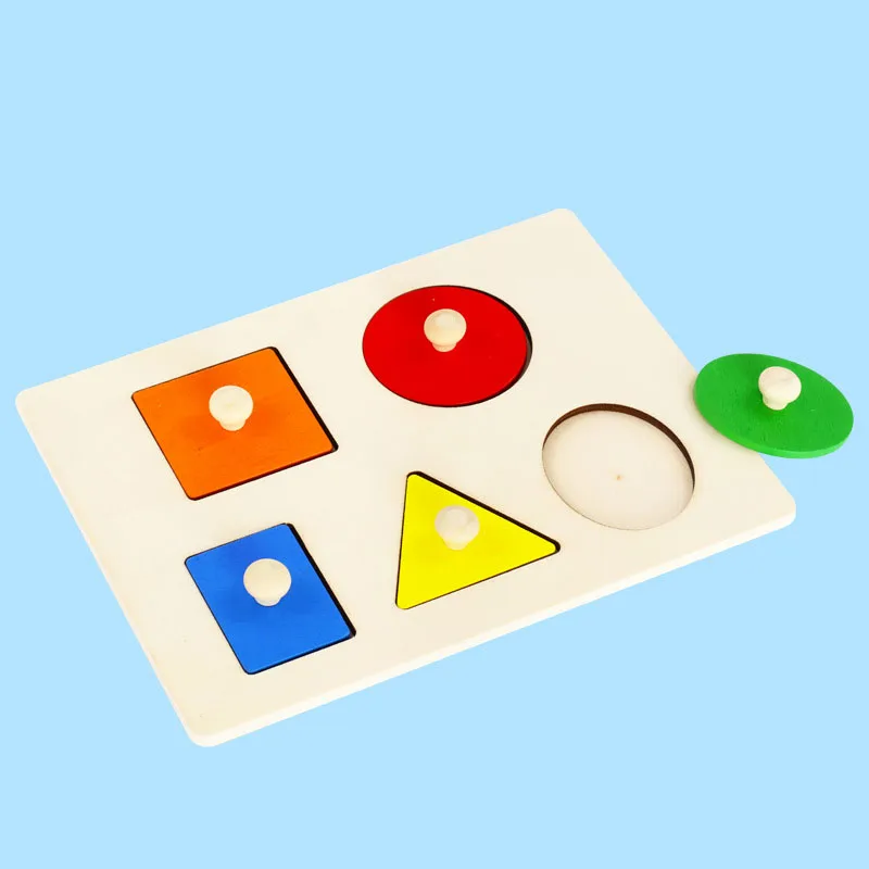 Puzzle in legno Montessori Giocattoli per bambini Forma Corrispondenza dei colori Tiragraffi a mano Bordo educativo Giocattoli per bambini Giocattoli per l'apprendimento precoce per bambini