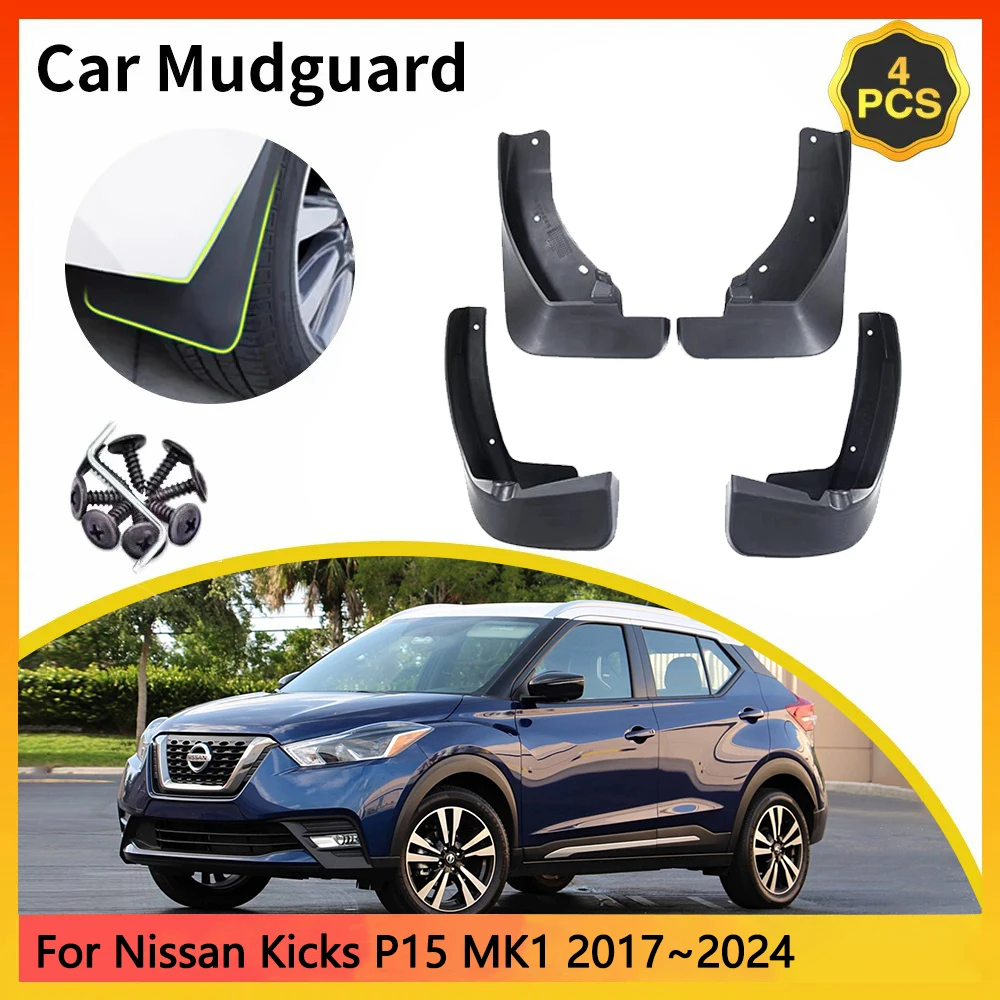 

For Nissan Kicks P15 MK1 2017~2024 2018 2019 2020 Car Mudguards Mudflap Mudguard Splash Guards Mud Flaps Fender accessories Auto