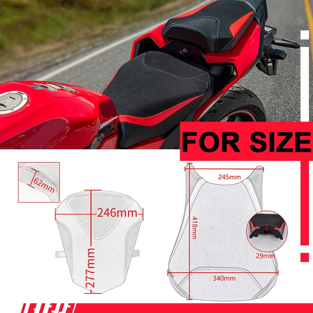 WOLFLINE Rider Passenger Double Seat for Honda CBR400R 2022-2026 & CBR500R 2019-2021 Front & Rear Seat Cushion for Long Rides