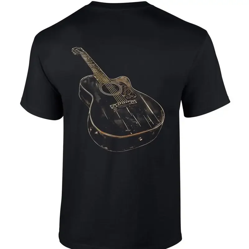 

Trenz T Shirt Company Black Leaning Acoustic Guitar