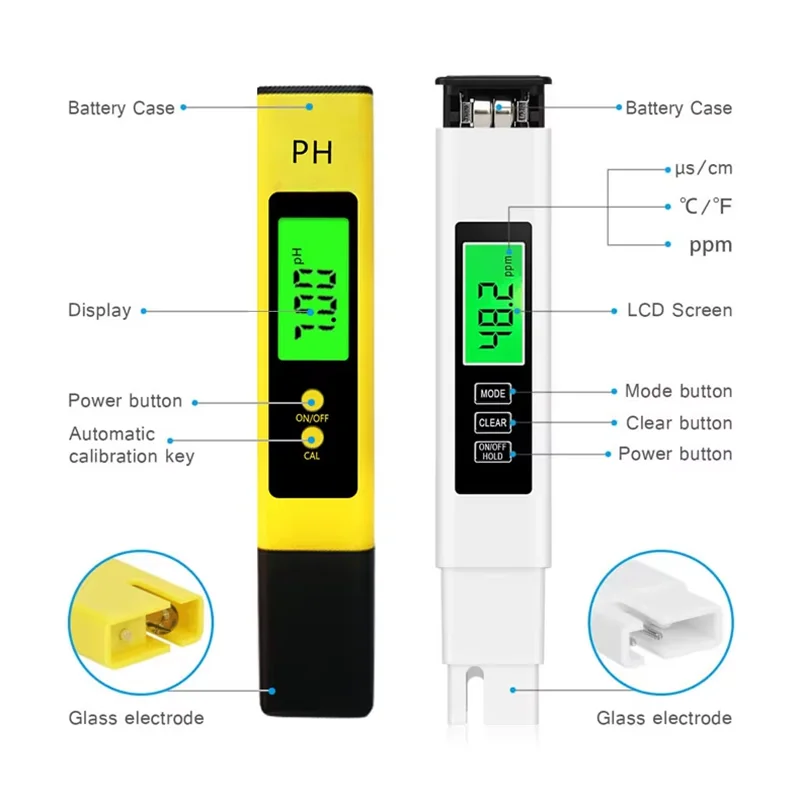 TDS Water Quality Meter Pen EC Test Pen Sets High Precision PH Meter Portable Water Quality Analyzer For Aquaculture Industry