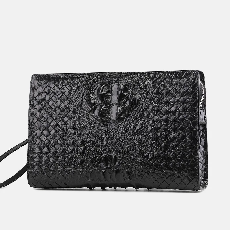 Crocodile Leather 2022 New Men\'s Handbag Real Crocodile Skin Woven Men\'s Clutch Bag Business Practical Handbag Large Capacity 50