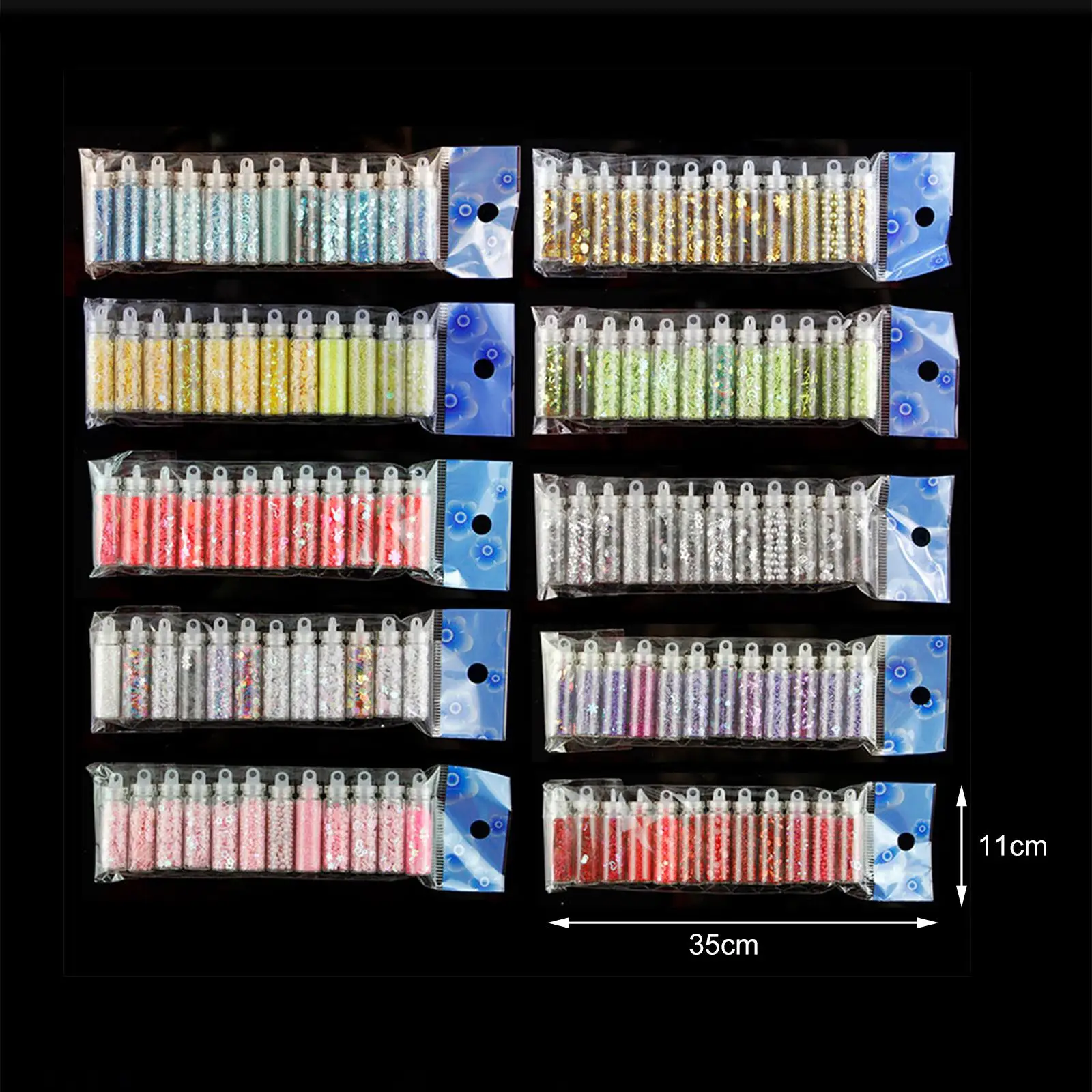 12 Pieces Nail Glitter Sequins Decorations Various Shapes Manicure Accessories for Party