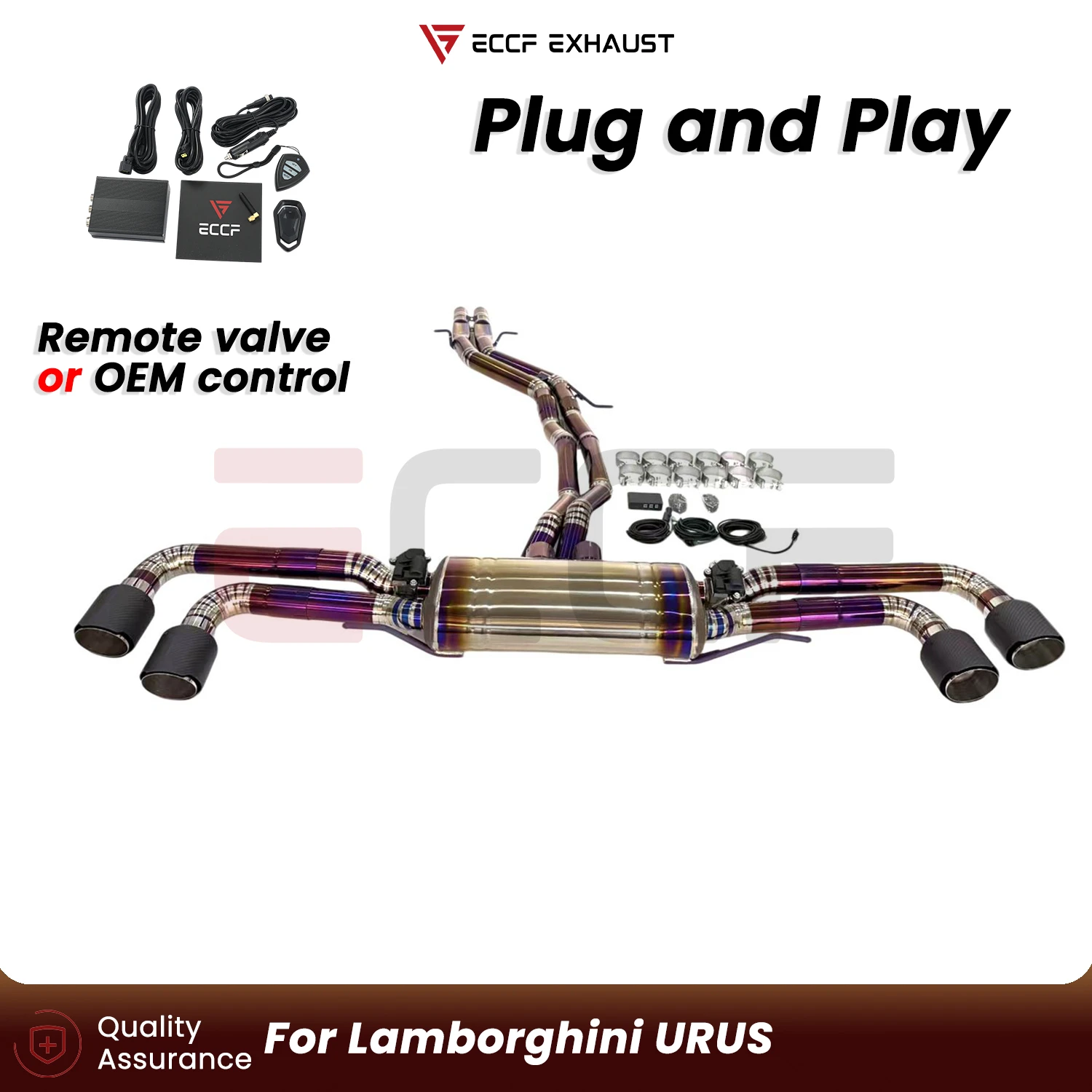 Sporty Titanium Catback Exhaust System For Lamborghini URUS Plug and Play Performance Upgrade Easy Installation