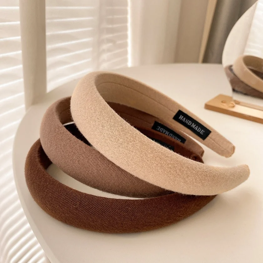Solid Color Thick Sponge Hairband Women's Girls Elegant Head Band Makeup Face Wash Hair Hoop Fashion Hair Accessories Wholesale