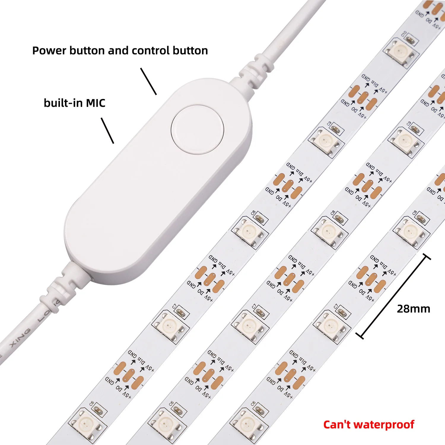 Controlador de bluetooth do telefone móvel de 3.5m com barra traseira adesiva ktv casa inteligente slide lâmpada led com marquise