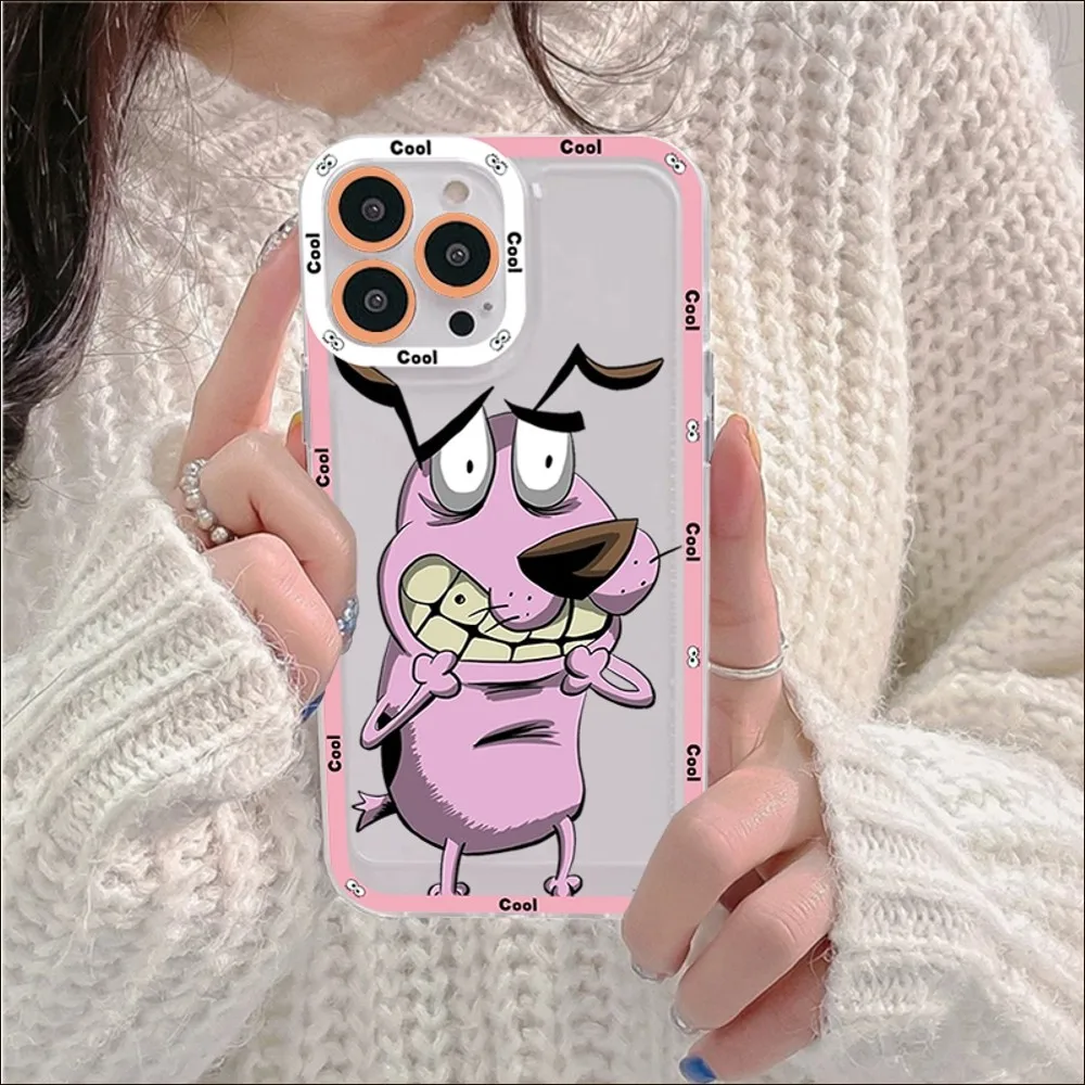 Dog-Courage-The-Cowardly Phone Case For iPhone 14 13 12 11 Pro Max Mini X Xs XR 6 7 8 Plus SE 2020 Transparent Case