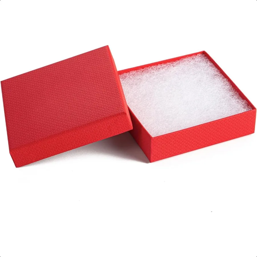 

Magicool 20 Pack 3.5x3.5x1 Inch Red Cardboard Jewelry Boxes Gift Boxes with Lids and Cotton Perfect for DIY Wedding Engagement
