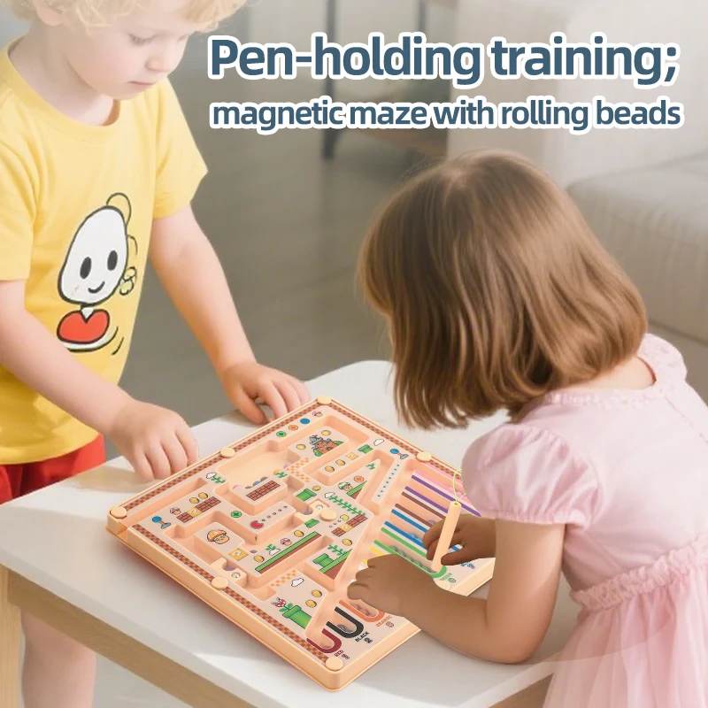 A Magnetic Maze Advanced Bead-Moving Mathematical Logical Thinking Classification Cognitive Education Educational Early Education Toy for Children, Visual, Intellectual Development, Hands-On and Brain Use