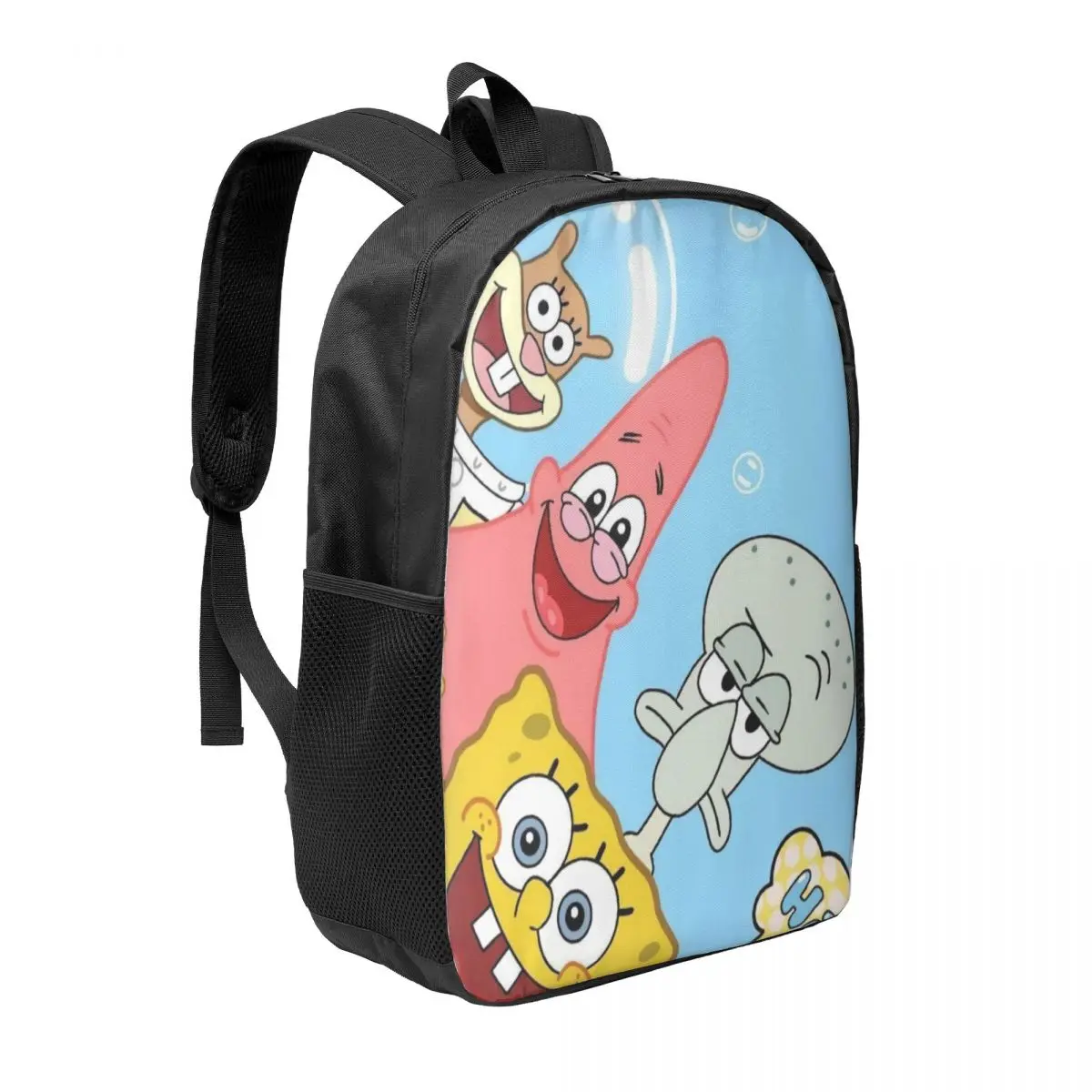 Spongebob 17-Inch Simple Student Backpack - Lightweight and Spacious School Bag for Boys and Girls