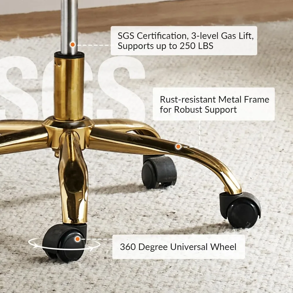 HULALA Home Executive Office Chair, Adjustable Airbag Lumbar Support, Modern Leather Ergonomic Office Chair with Padded Armrests