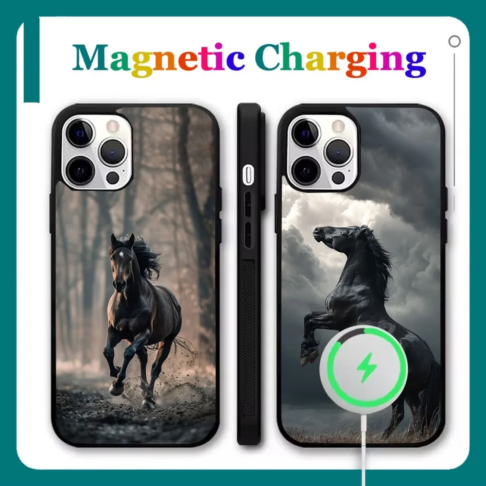 

Horse Domineering Cool Phone Case For iPhone 16,15,14,13,12,11,Pro,Max,Plus,Mini,SE New Magsafe Magnetic Wireless Charging