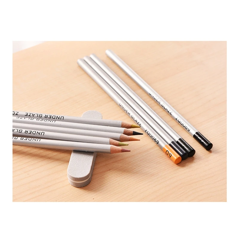 AT69 -Ceramic Hand Painted Glaze Chalk Pottery Painting Coloring Tools Ceramic Colored Pencil Professional Color Pencils