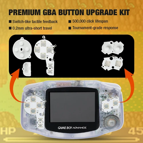 Imagen 2 del producto TicKnot para botón de membrana GBA, Kit de actualización táctil, almohadillas de botón GBA corrode para Gameboy Advance, Mod de reparación de soldadura