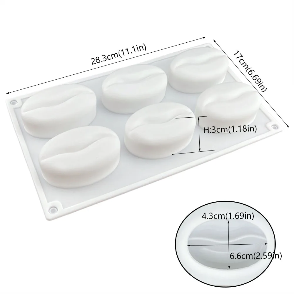 1 piece coffee bean-shaped silicone cake mold, mousse dessert chocolate baking mold