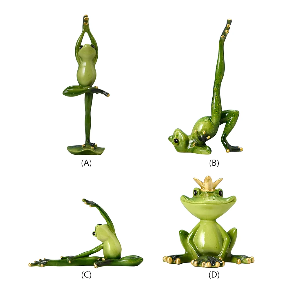 Yoga Frog Creative Statue Garden Supplies Resin Exquisite Statue Craft Handicraft Gifts for Garden Flowers Pot Plants