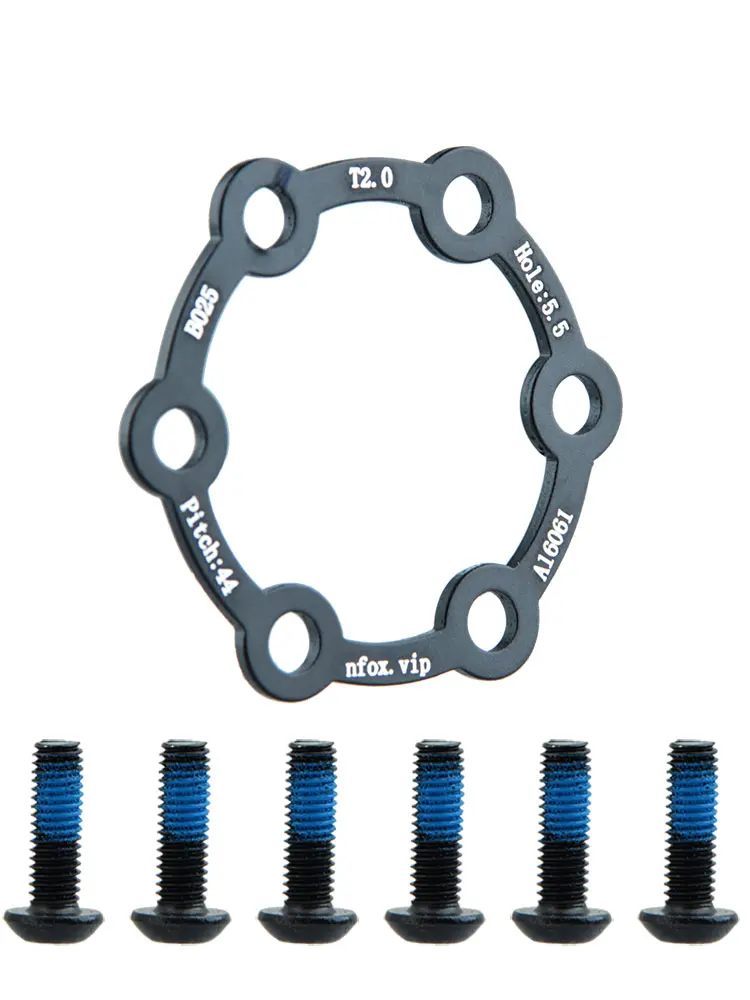 AliExpress nfox Electric Scooter Brake Disc 3 Gaskets Bicycle 6 Holes 2 Washers 4 Hub 5mm Flower Drum Heightening Aluminum Pad Bike Black Washer