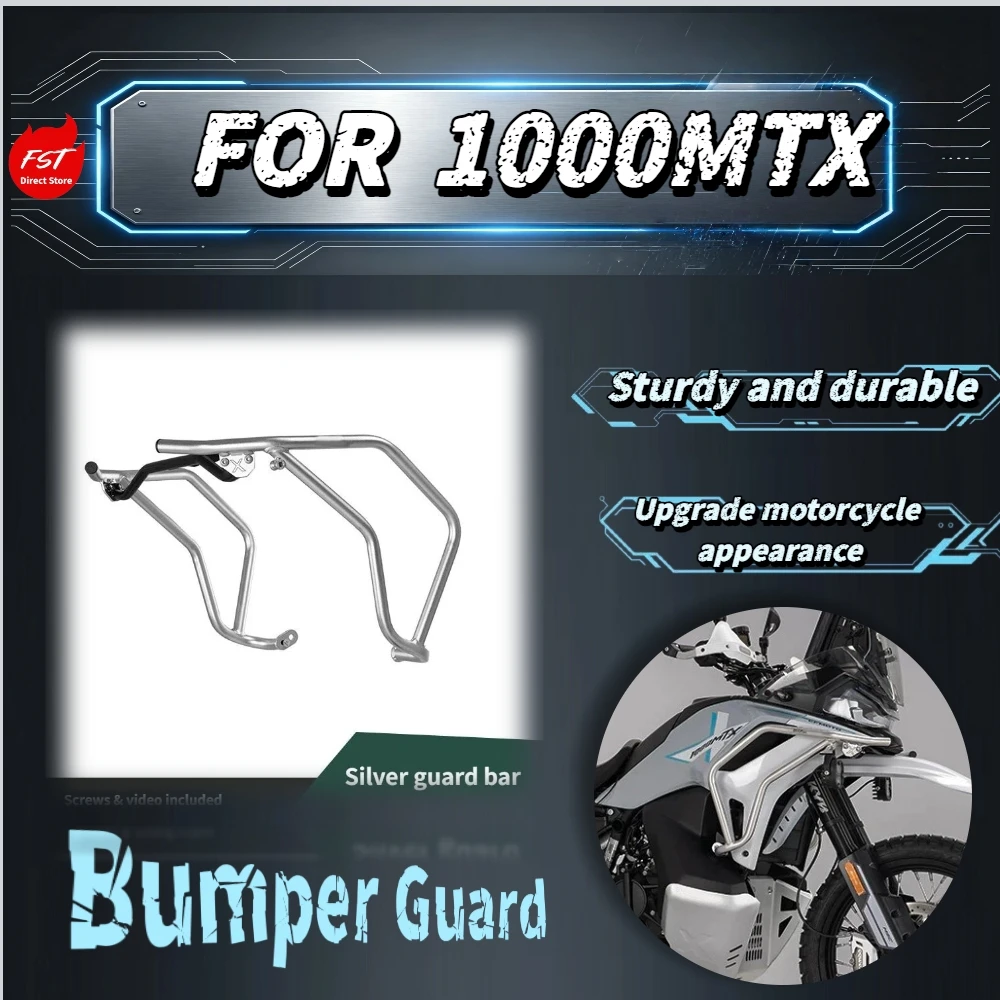 For 1000MT Motorbike Stainless Steel Crash Bar Anti-Impact Upper Bumper Wear Resistant Fall Protection Modification Accessories