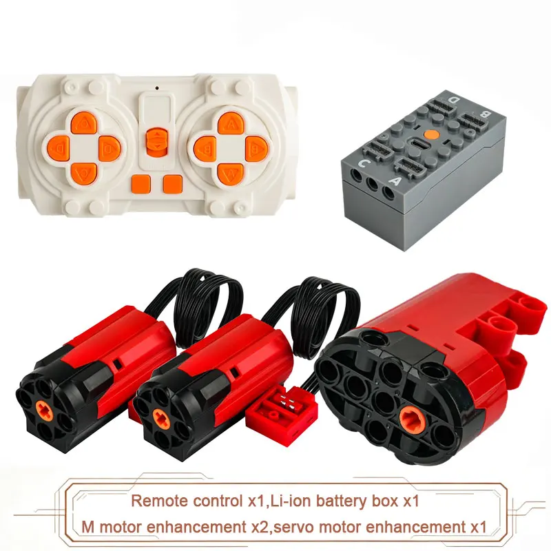 MOC Blue-tooth APP-Fernbedienungsset – wiederaufladbare Batteriebox, Motorset, Geschwindigkeitsregler für PF-Baustein-Modifikationen