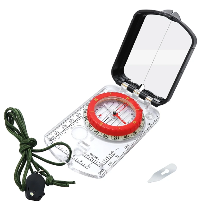 Orienteering Map Compasses Sighting Glass Compasses with Adjustable Declination,Clinometer and LED light Camping Compasses