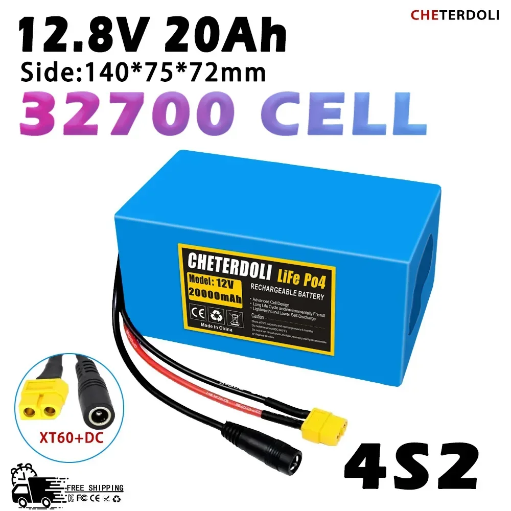 32700 Lifepo4 Battery 12V Battery Pack 30000mAh 4S3P Built-in 40A Balanced BMS for Electric Boat and Uninterrupted Power Supply.