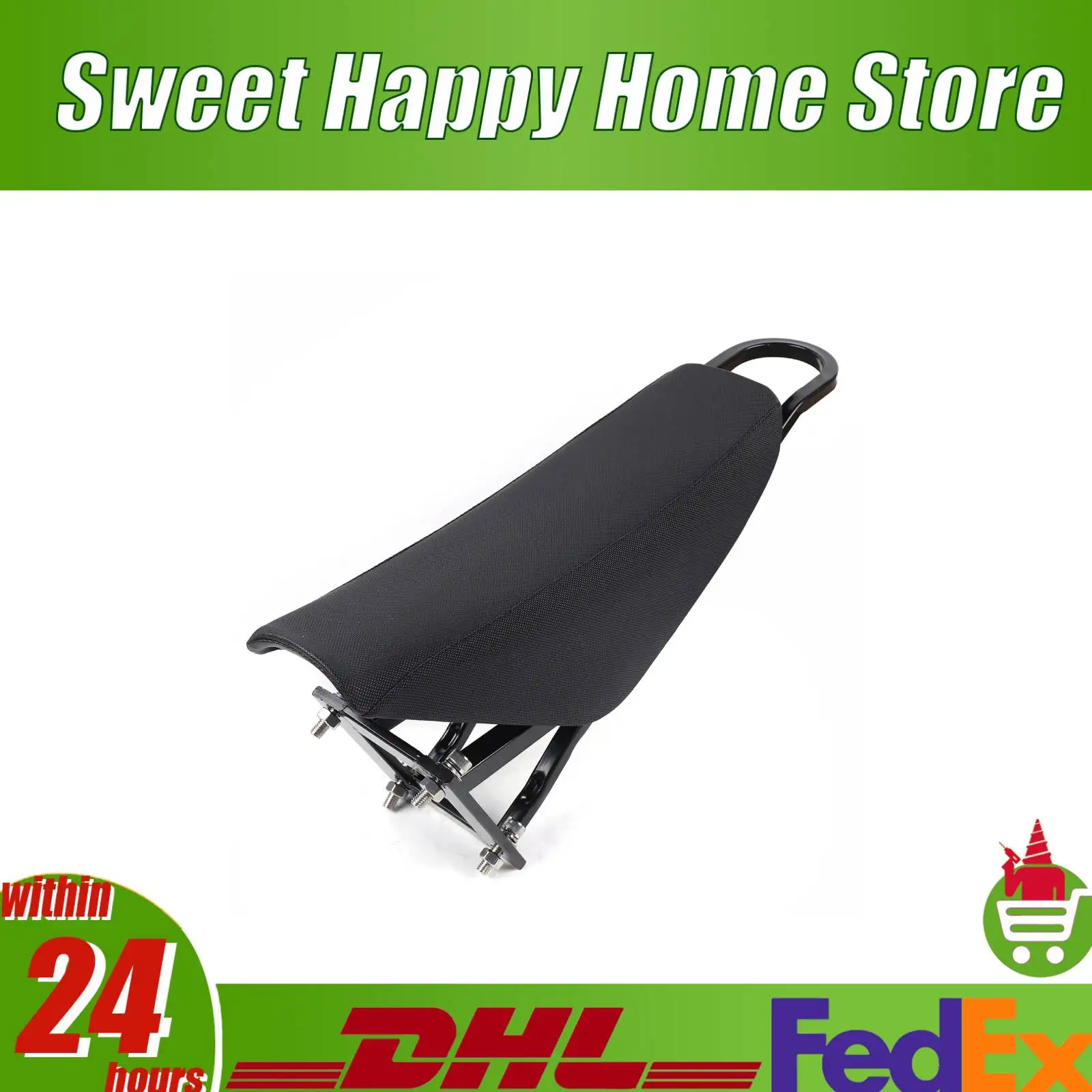 

Motorcycle Saddle Seat Cushion PU Leather with Iron Bracket for Electric Mountain Bike Beach Cruiser Motorcycle Seat
