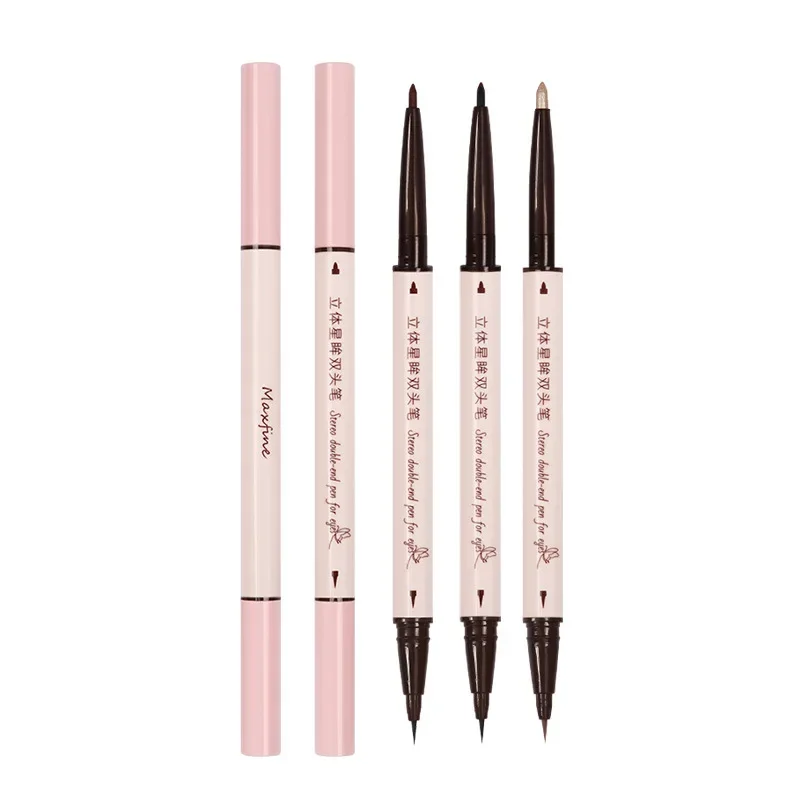 2 w 1 brązowym żelowy Eyeliner ołówkiem Ultra-slim płynnym Eyeliner cień w piórze gładki, wysokopigmentowy długopis żelowy jedwabnik trwały makijaż oczu