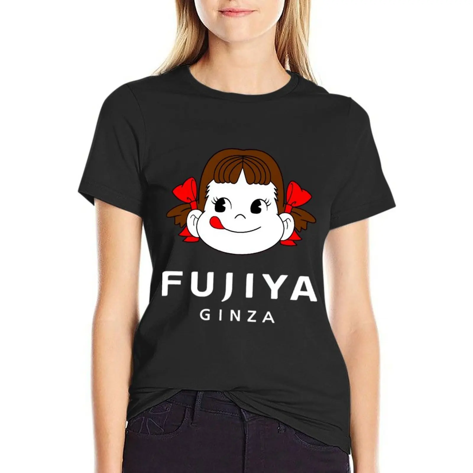 

Milky Peko-chan Ginza T-Shirt vintage clothes shirts graphic tees graphics Women tops
