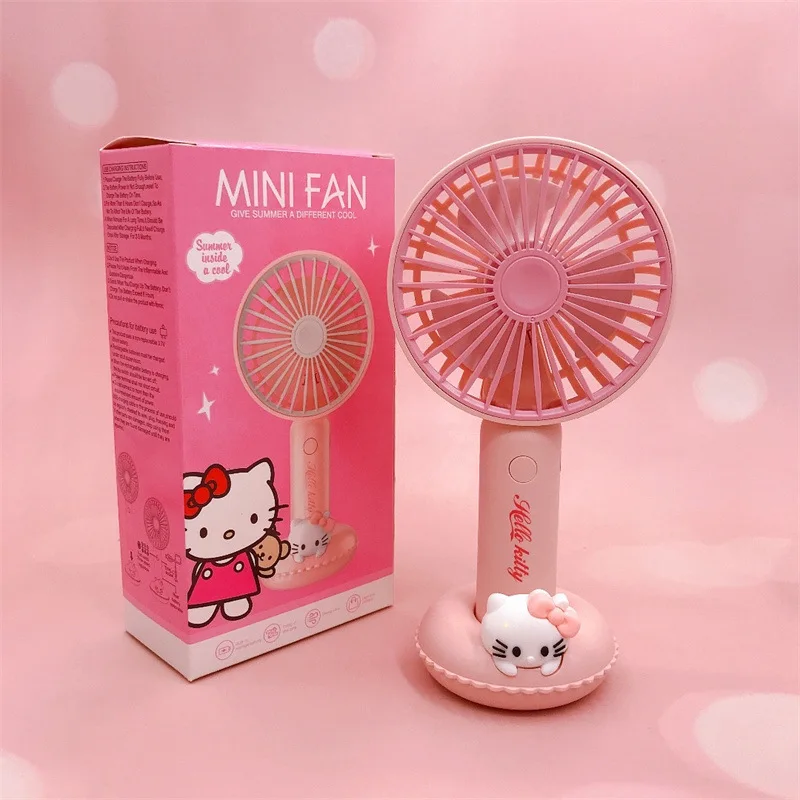 

Sanrio Hello Kitty Original Cute My Melody Kuromi USB Version Handheld Mini Fan Anime Cartoon Doll Image Summer Fan Artifact