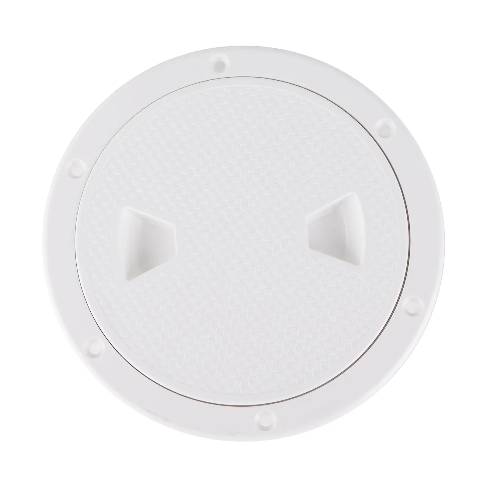 

6 Round White Access Hole Deck Plate - Reinforced Design, O-Sealed for Yachts