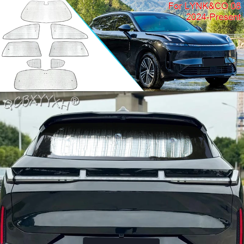 Car Sun Shade Aluminum Foil Foldable UV Heat Insulation Windshield Sunshades For LYNK&CO 08 2024-Present Protect Cover Accessory