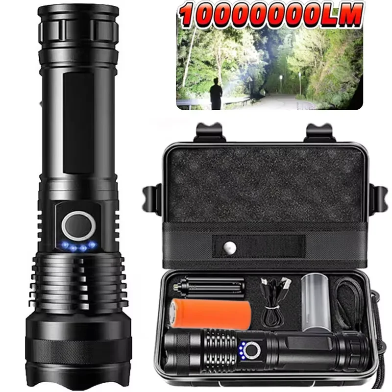 Ultrahochleistungs-wiederaufladbare taktische LED-Taschenlampe, Teleskop-Zoom-Taschenlampe aus Aluminiumlegierung für Outdoor-Camping und Angeln