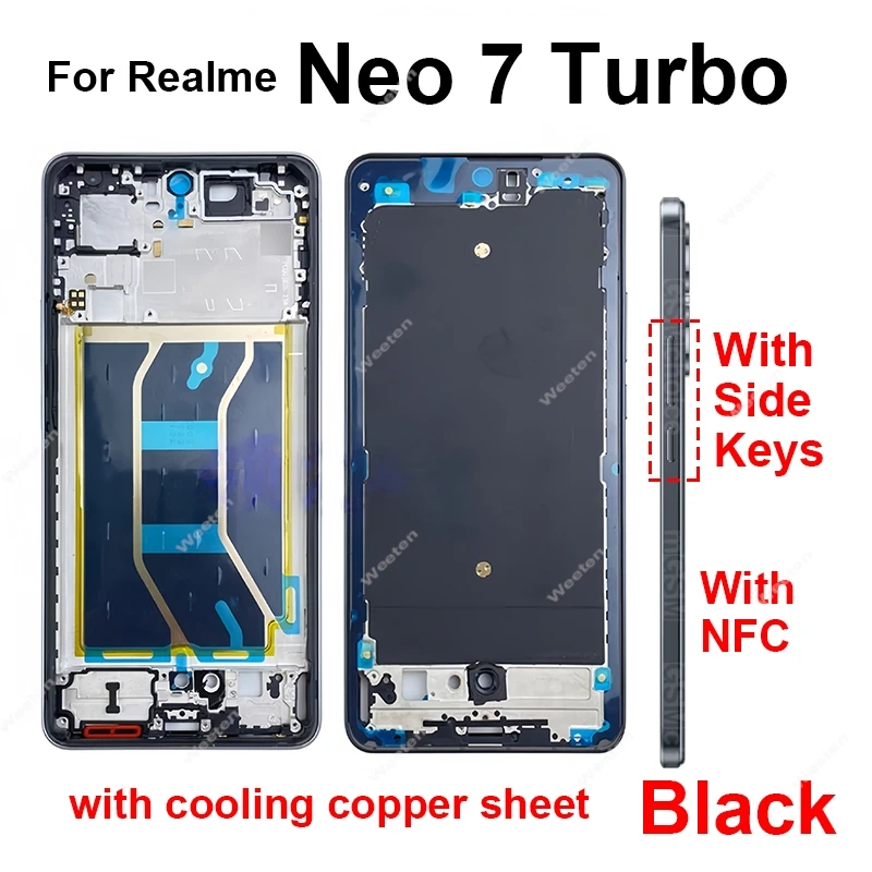 

Для Realme Neo 7, турбо, средний корпус, передняя ЖК-рамка, держатель, средняя рамка, крышка корпуса, запасные части