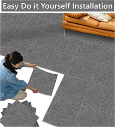 1Pack Easy Install DIY-Non-Slip Peel and Stick Carpet Tile Commercial Carpet Floor Tiles Multi-Purpose Floor Mat for Home