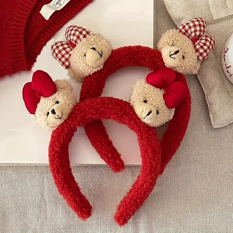 رباط شعر من القطيفة على شكل رسوم كرتونية حمراء ساحرة - طراز قديم لطيف للسيدات، مناسب للارتداء اليومي أو الهدايا. #2