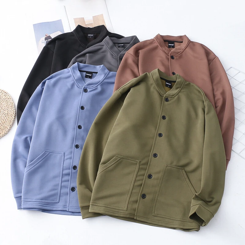 

Leisure Stand-up Collar Jacket Men's Autumn Product, Harajuku Style, Loose Daily Jacket for Young People, Students Warm Jacket.