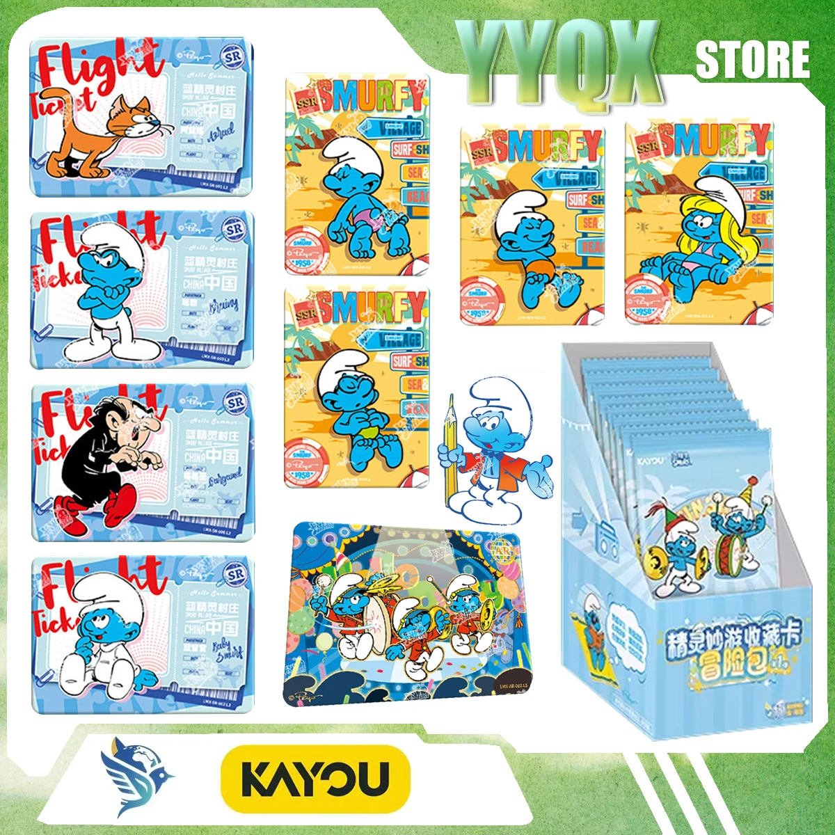 

KAYOU 2026 Новая коллекция карточек «Смурфы»: сувенир, подарок-сюрприз, мерч, мультяшные комиксы, милые фигурки, любимые персонажи