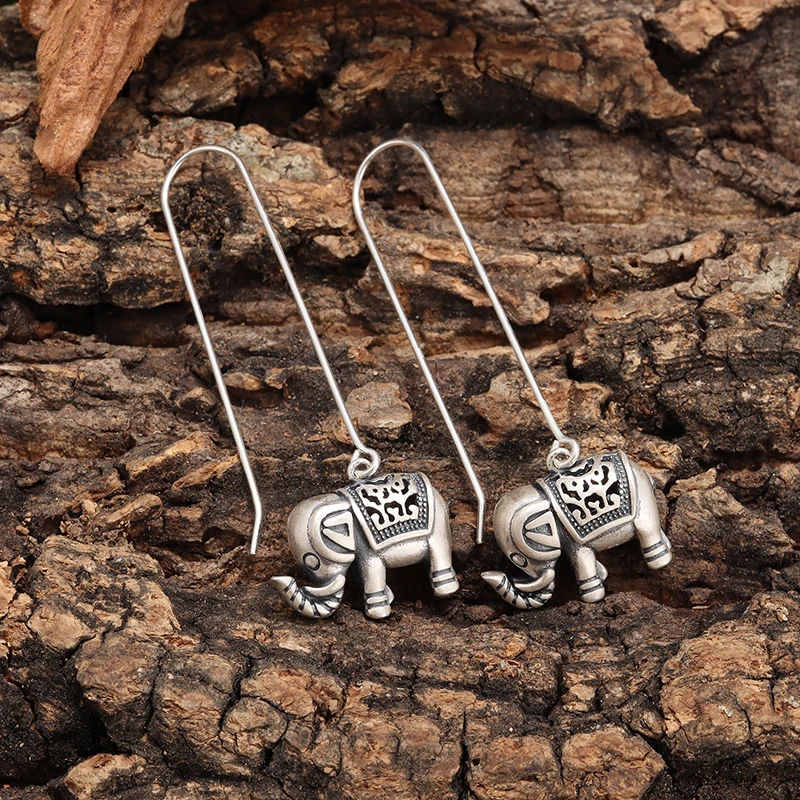 Exquisite Elephant Animal Hypoallergenic Pendant Earrings Women\'s Fashion Casual Lucky Jewelry Gift