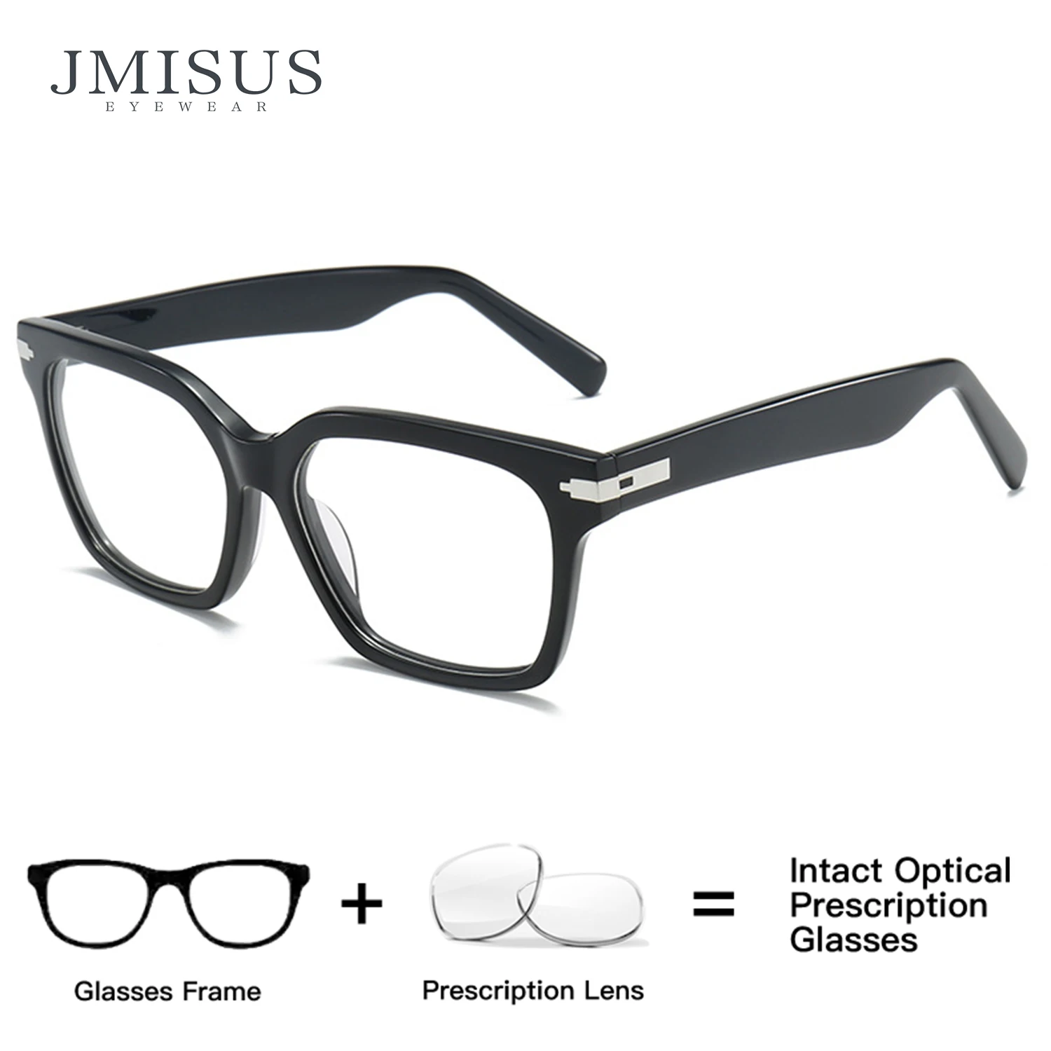

JMISUS JMISUS Japanese Fashion Square Prescription Glasses Myopia Eyewear Handmade Acetate Optical Eyeglasses for Women Men