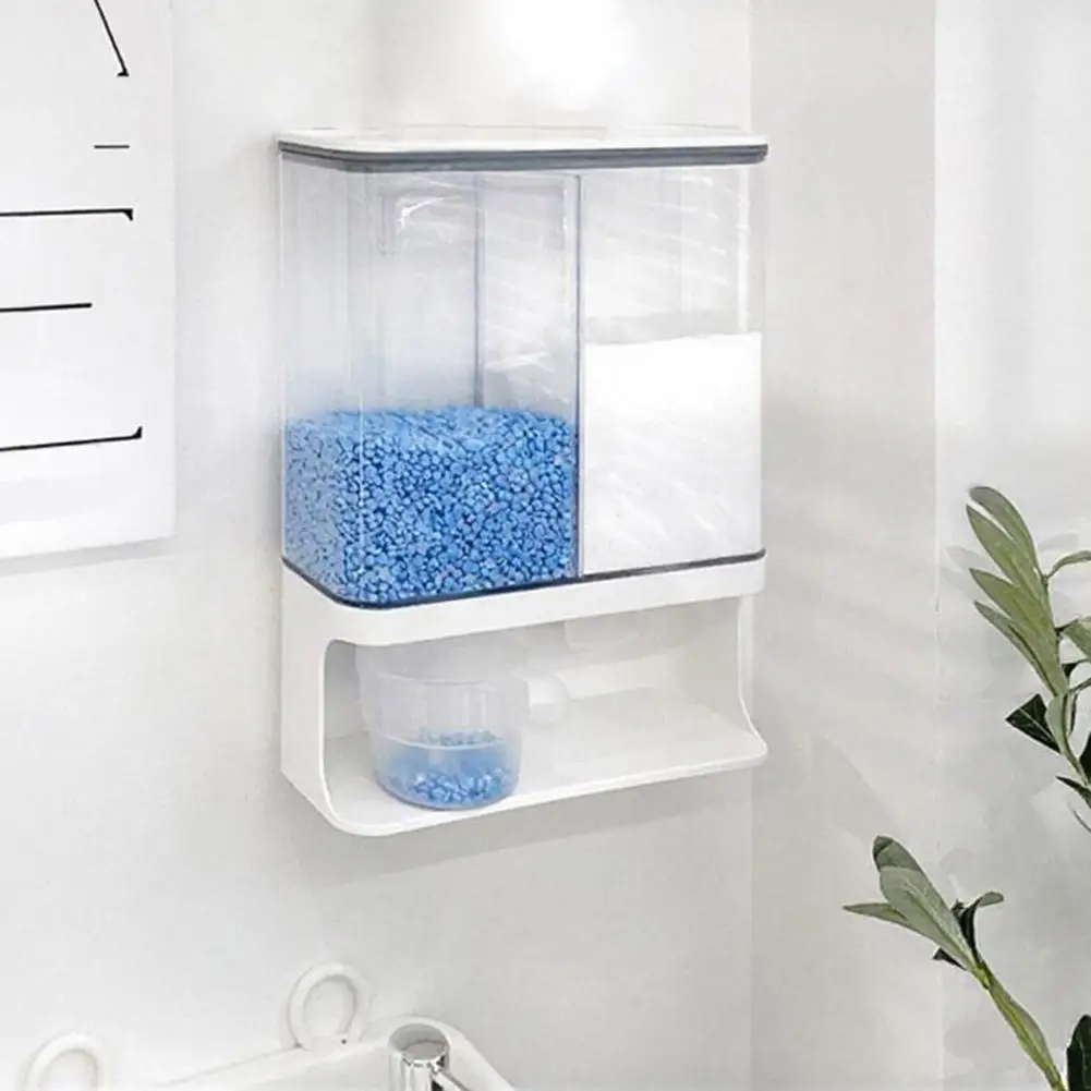 Scent Booster Dispenser Wall Mount for Laundry Beads Detergent Stain Remover Carpet Freshener Sea Salt Rice Solid Storage view 6