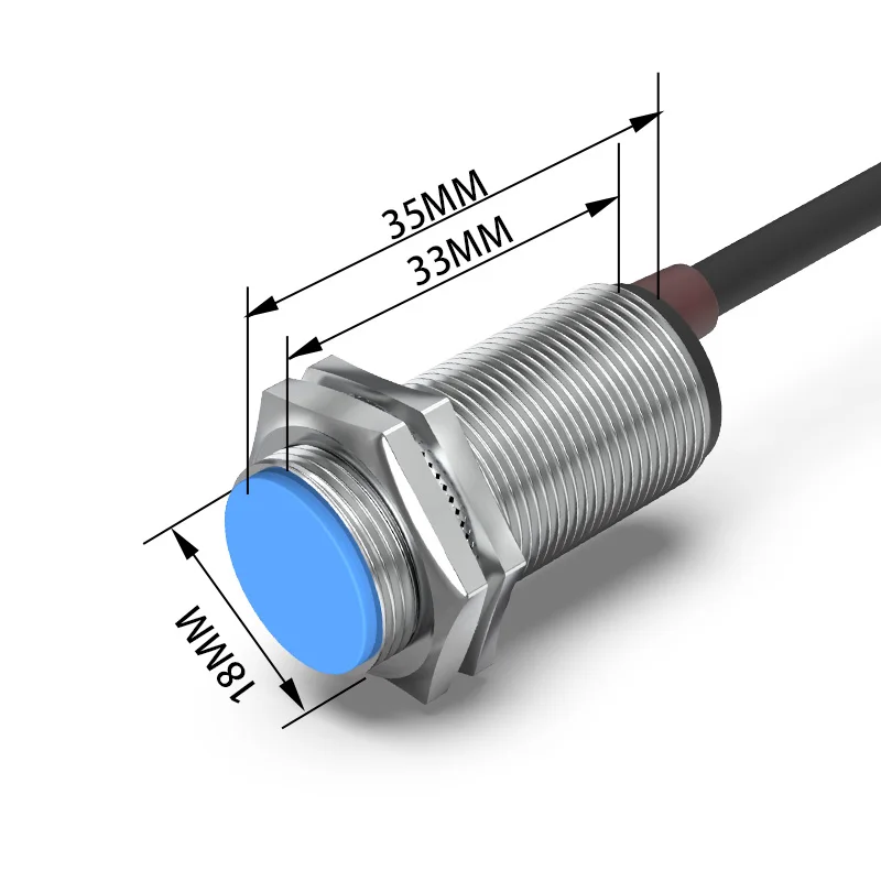 GTRIC Hall Switch Magnetic Proximity Sensor NJK5003 M18 Cylinder Series Sensing Distance 10mm 10-30VDC NPN PNP NO NC