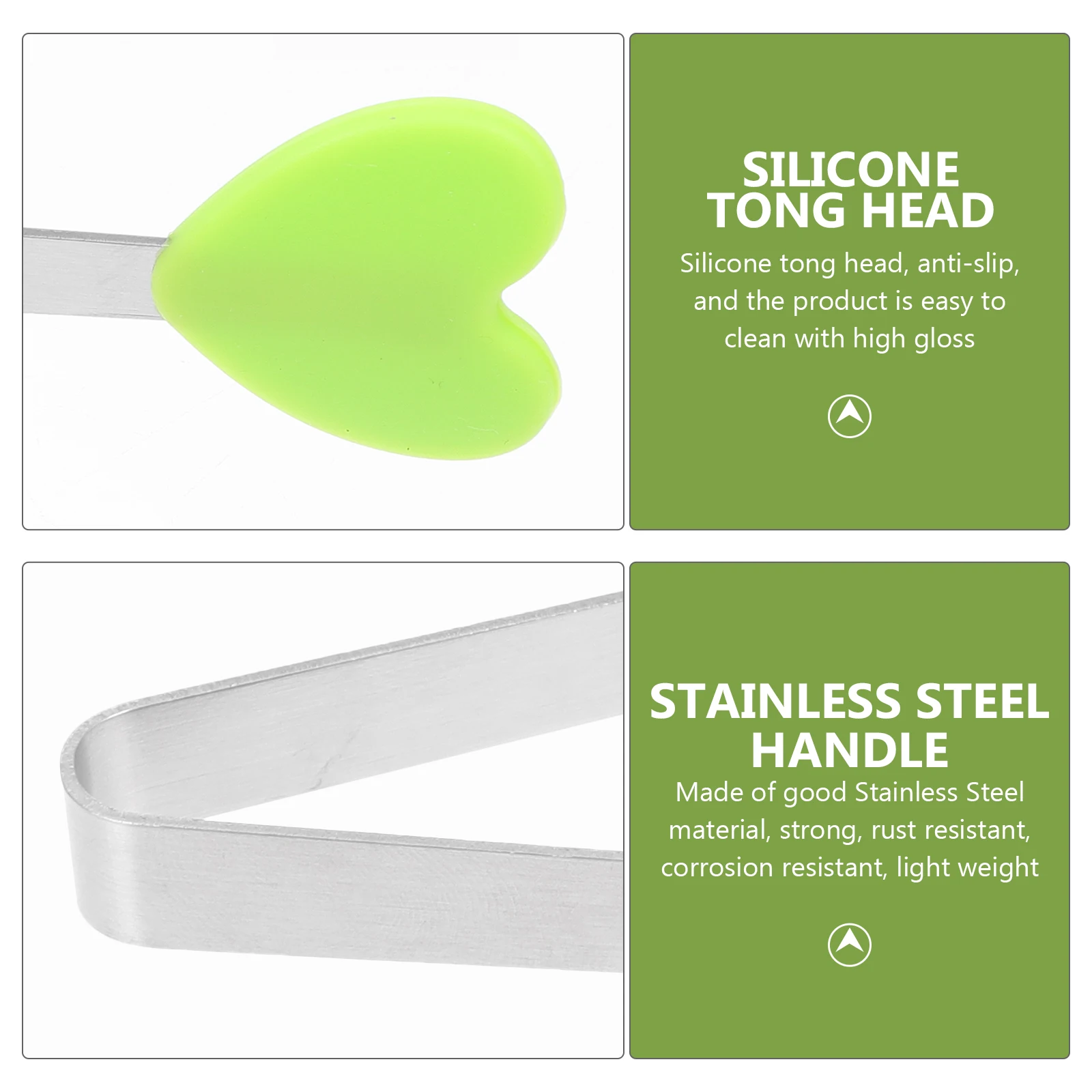 

3pcs Silicone Food Tong Mini Bread Tong Bakery Anti-Slip Clamp For Ice Cube Sugar Daily Use Small Tongs Kitchen Bar Tools