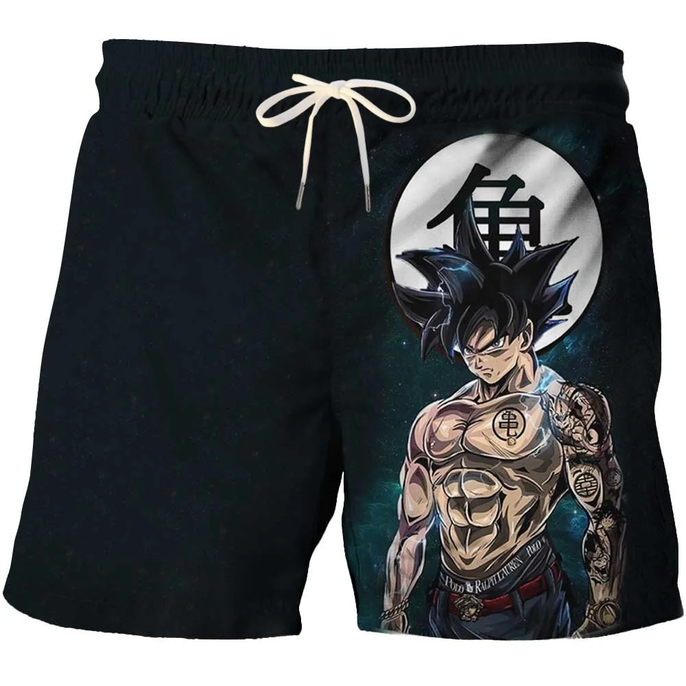 Dragon Ball Z Japanische Cartoon-Kinder-Shorts für Jungen, Strandhose, Sommer-Cartoon, niedliche Strandhose für Jungen, Shorts