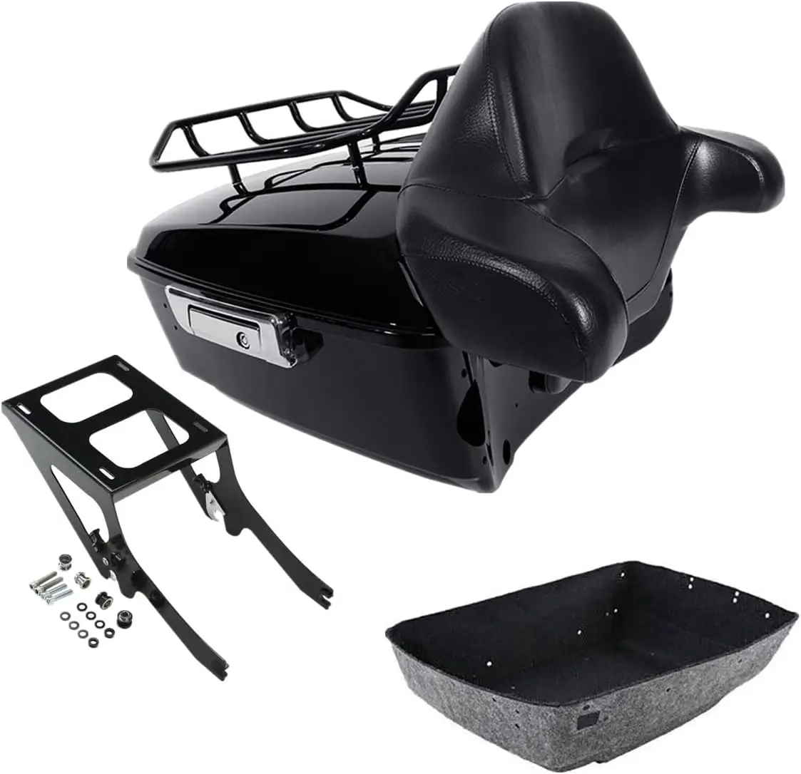 

King Motorcycle Trunk Box Wrap-around Backrest Two-Up Mounting Rack Luggage Rack Fit For Harley 2018-2025 Heritage Classic 2018-